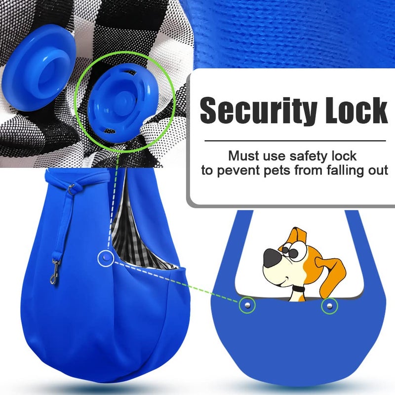 Tomkas Dog Sling Carrier for Small Dogs - Royal Blue, Adjustable Strap & Zipper Pocket, Up to 10 lbs. Perfect Puppy Carrier for Small Dogs - Image 4